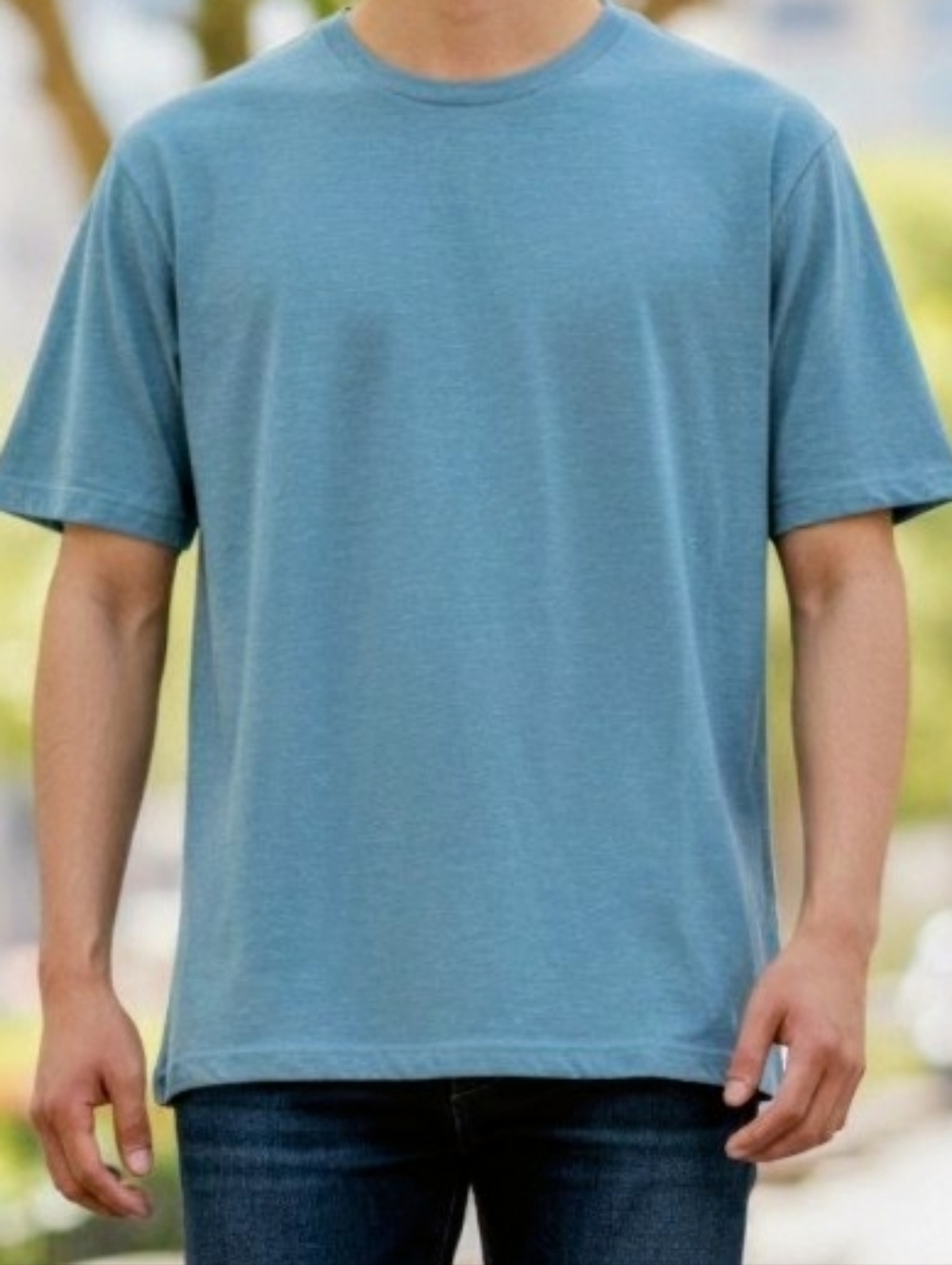 Men's Crew Neck Short Sleeve Tee in Dusty Blue